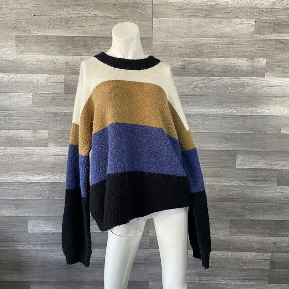 Rails Sylvia Honeycomb Multi Striped sweater Size Large Alpaca Blend Soft Cozy - Picture 1 of 12